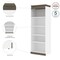 Bestar Orion 30W Shelving Unit, White & Walnut Grey 116160-000017 - alternate 2